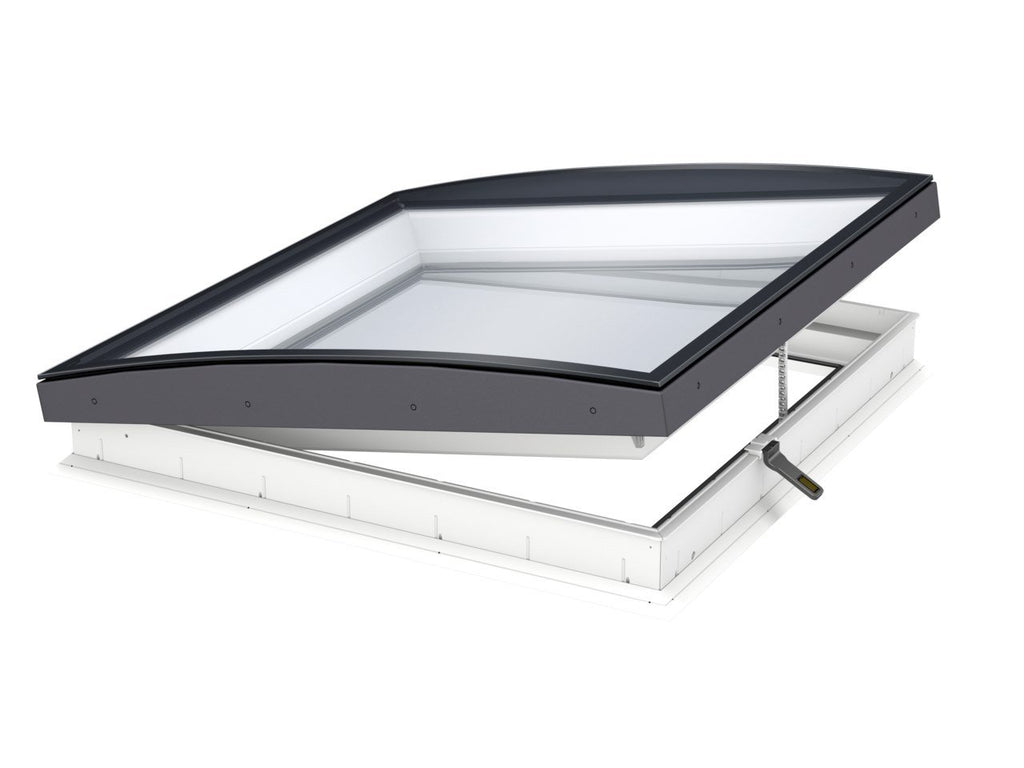 Finestra per tetti piani Velux - CVU S2X102 (CVU 0225Q + ISU 1093) Poliuretano Bianco - Vetro Triplo - Elettrica con Vetro Curvo