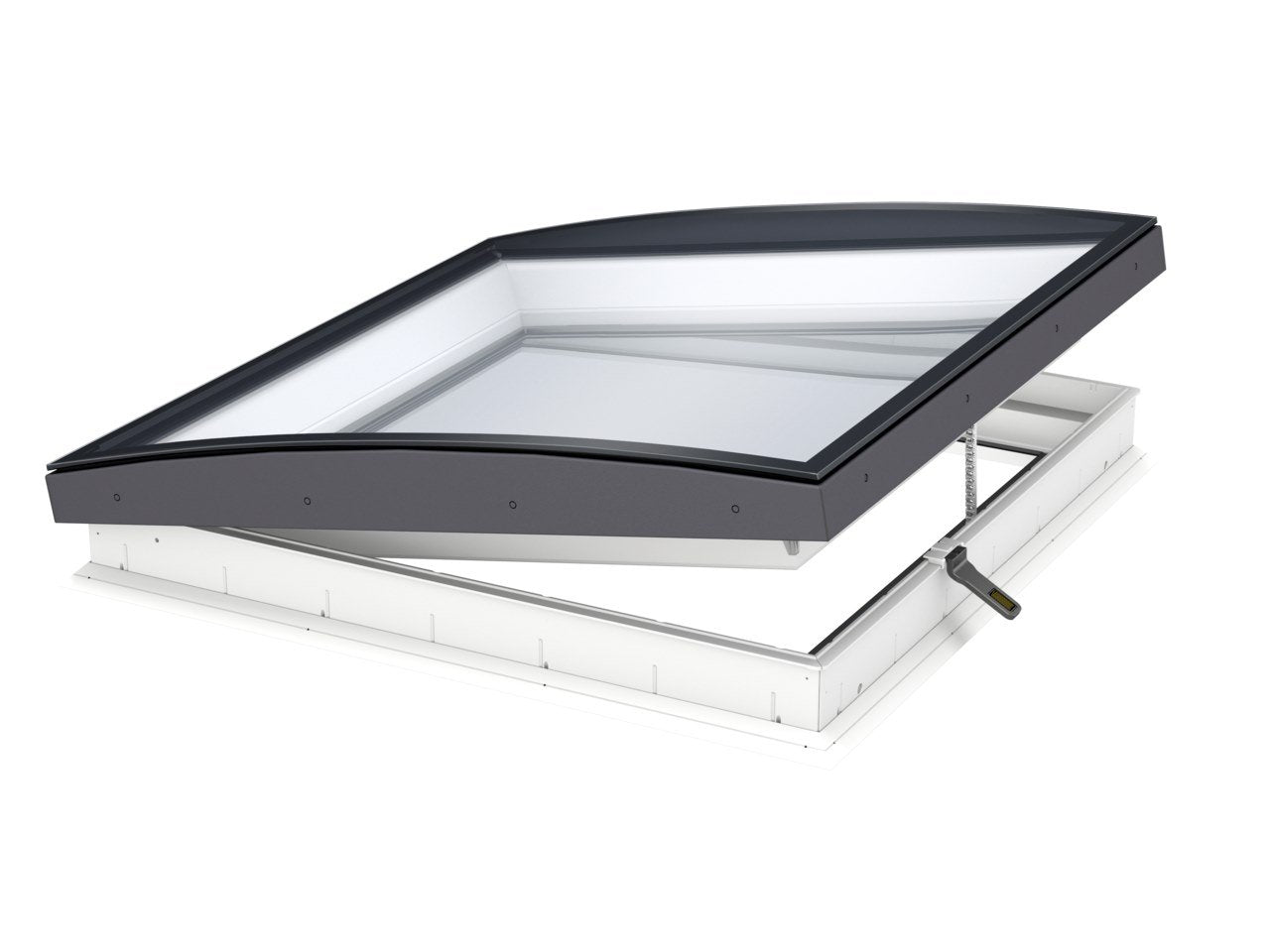 Finestra per tetti piani Velux - CVU S2X102 (CVU 0225Q + ISU 1093) Poliuretano Bianco - Vetro Triplo - Elettrica con Vetro Curvo