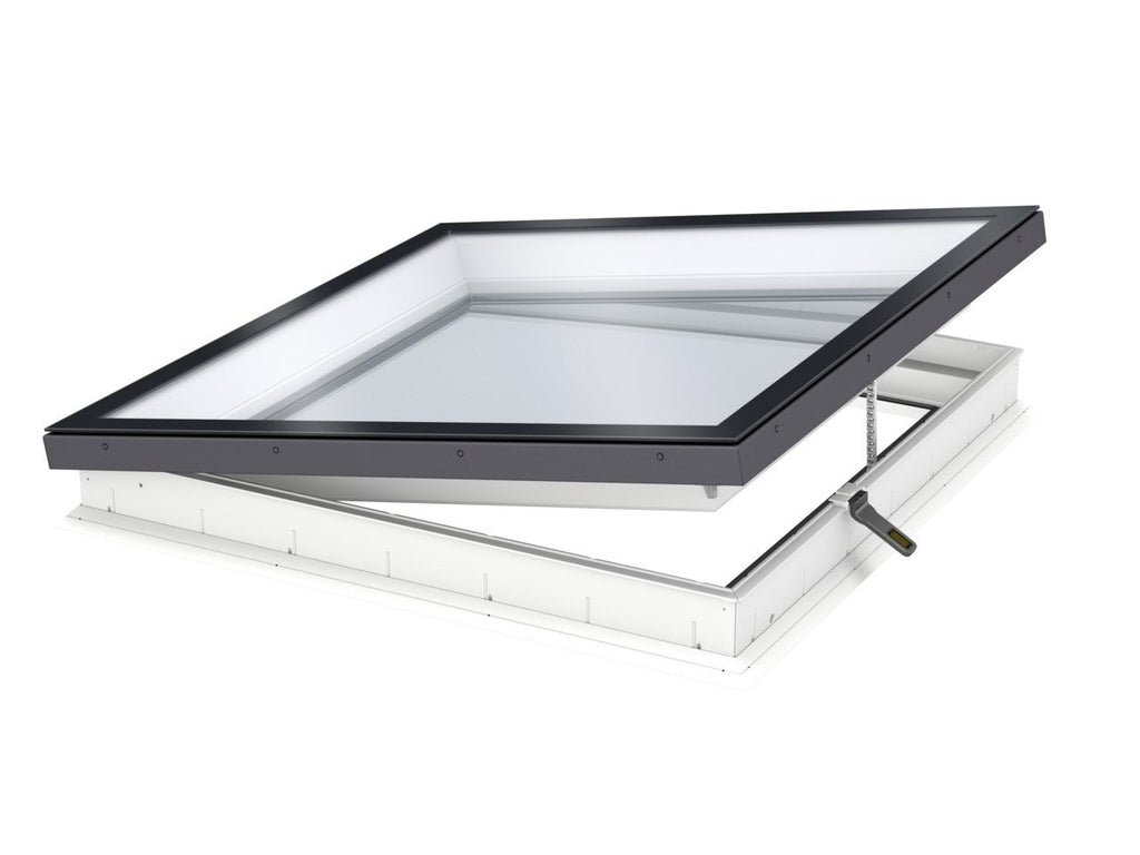 Finestra per tetti piani Velux - CVU S2X202 (CVU 0225Q + ISU 2093) Poliuretano Bianco - Vetro Triplo - Elettrica con Vetro Piano