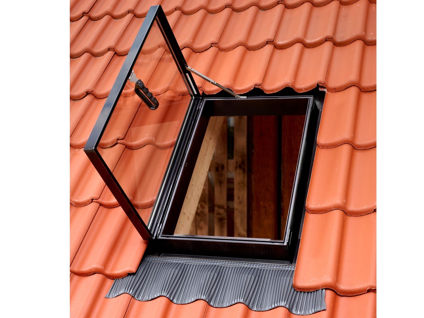 Superlucernario Velux - GVT 0059 Poliuretano Nero - Vetrata Temprata - Apertura a Libro manuale