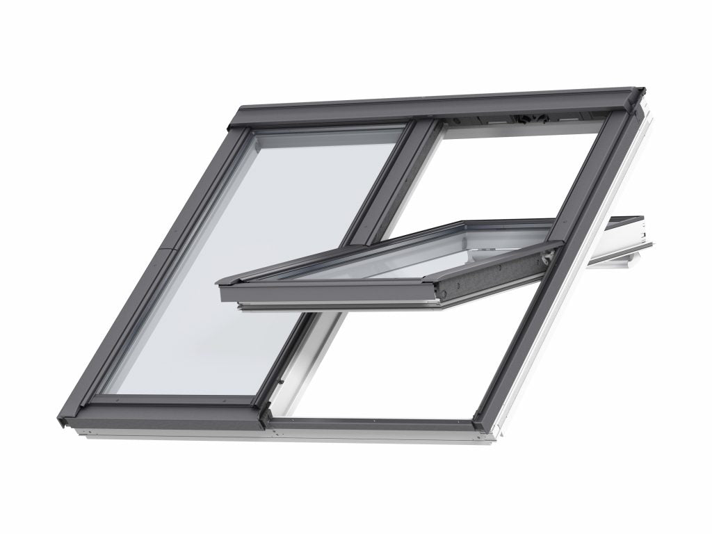 Finestra 2 in 1 per tetti a falda Velux - GGLS 2066 Legno Laccato Bianco - Vetro Energy Clima - Solo Bilico manuale