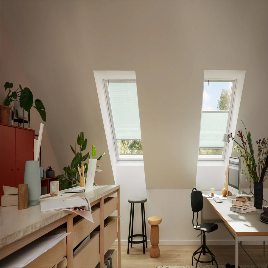 Tenda interna oscurante plissettata Velux - FHC - Guide in alluminio spazzolato - Manuale